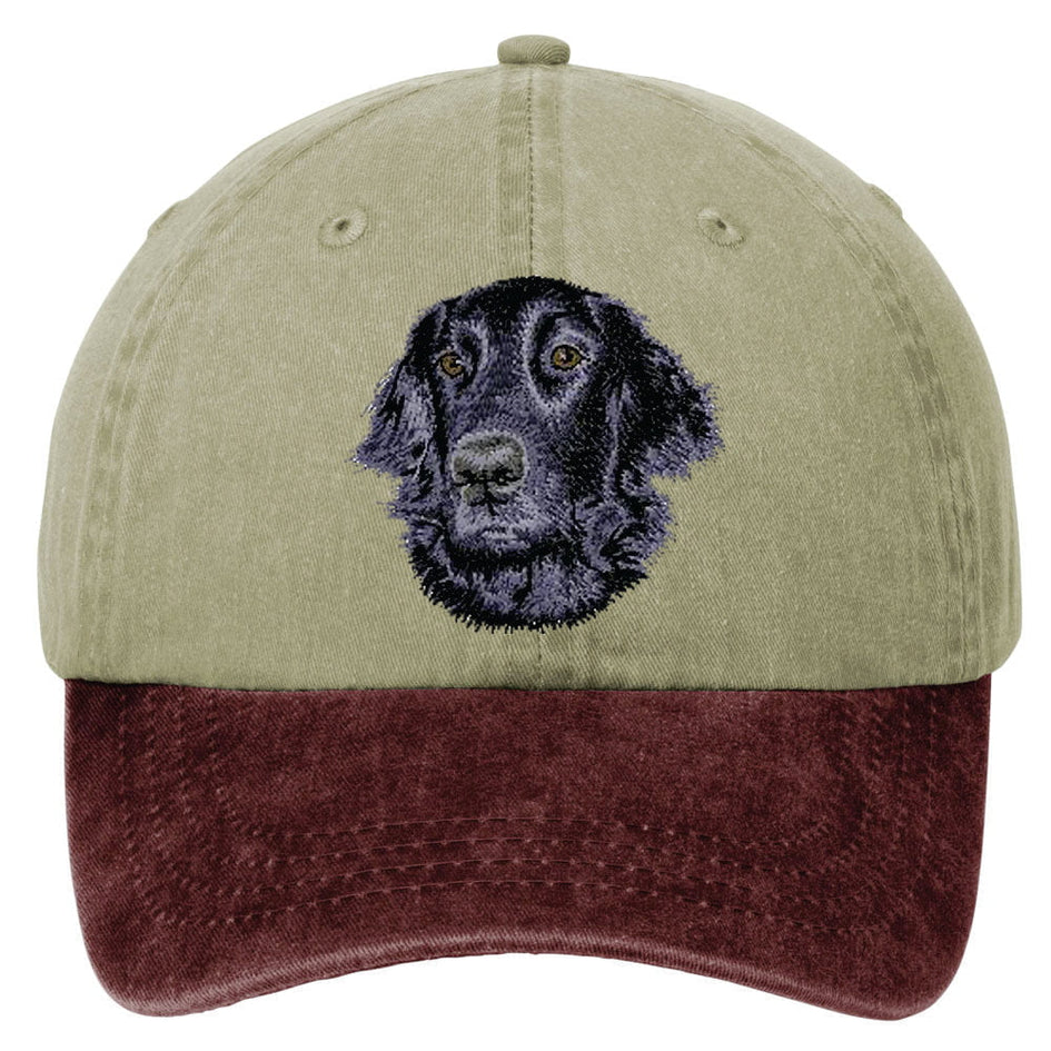 Flat-Coated Retriever  Embroidered Two Tone Baseball Cap
