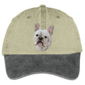 French Bulldog  Embroidered Two Tone Baseball Cap