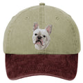 French Bulldog  Embroidered Two Tone Baseball Cap