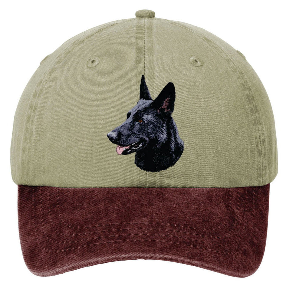 German Shepherd Dog  Embroidered Two Tone Baseball Cap