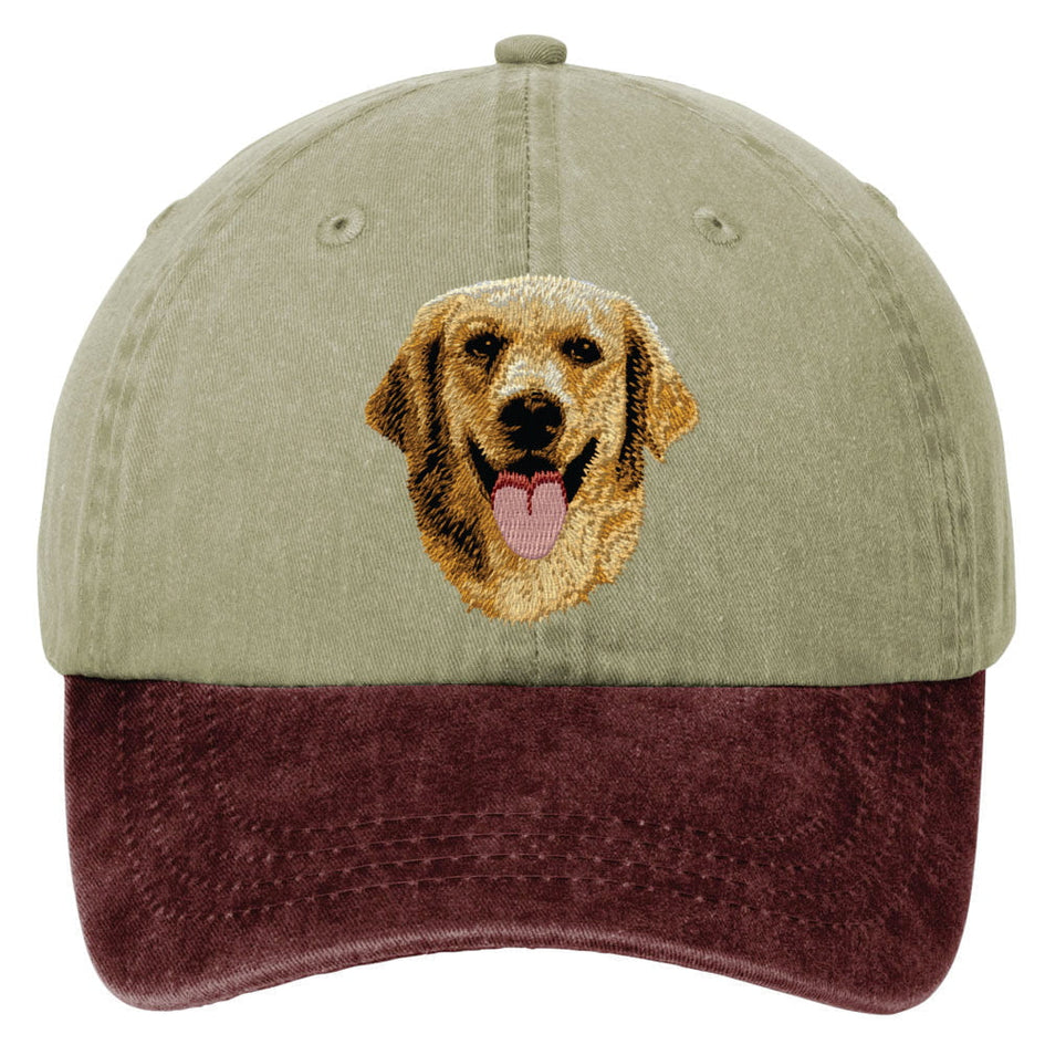 Golden Retriever  Embroidered Two Tone Baseball Cap