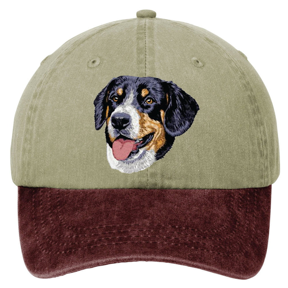 Greater Swiss Mountain Dog  Embroidered Two Tone Baseball Cap