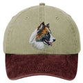 Icelandic Sheepdog  Embroidered Two Tone Baseball Cap