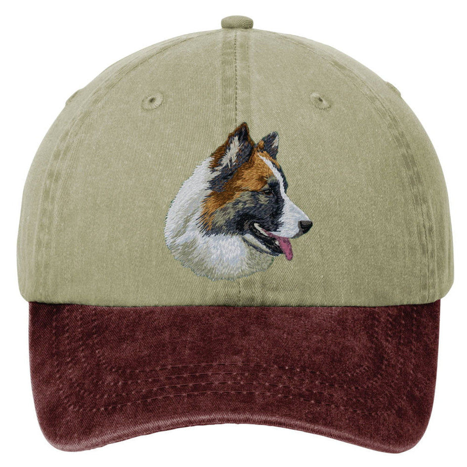 Icelandic Sheepdog  Embroidered Two Tone Baseball Cap