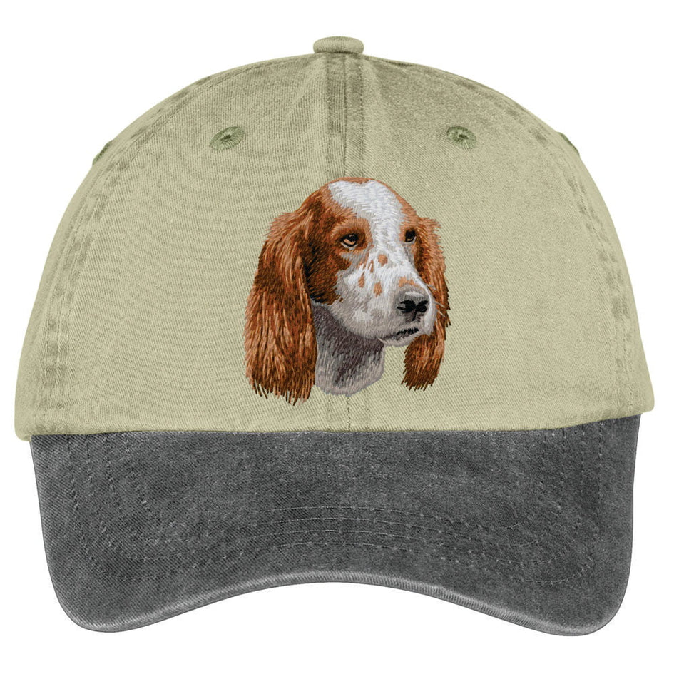 Irish Red and White Setter  Embroidered Two Tone Baseball Cap