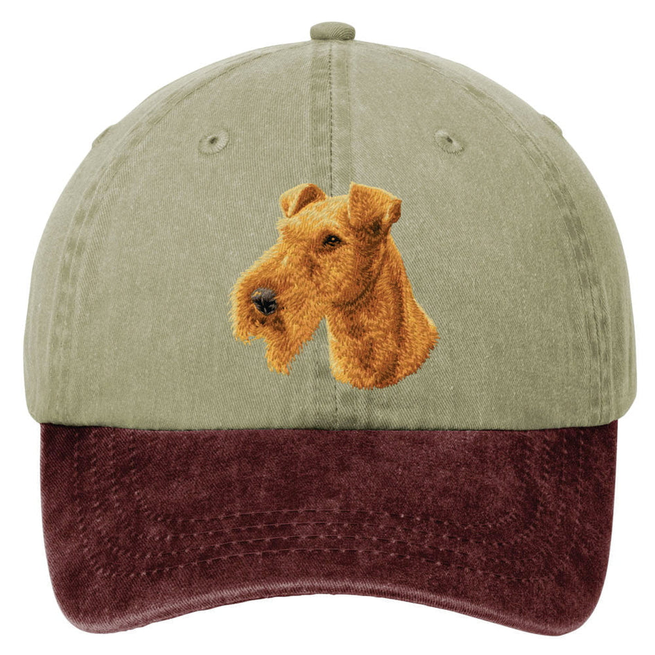 Irish Terrier  Embroidered Two Tone Baseball Cap