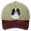 Japanese Chin  Embroidered Two Tone Baseball Cap