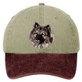 Keeshond  Embroidered Two Tone Baseball Cap