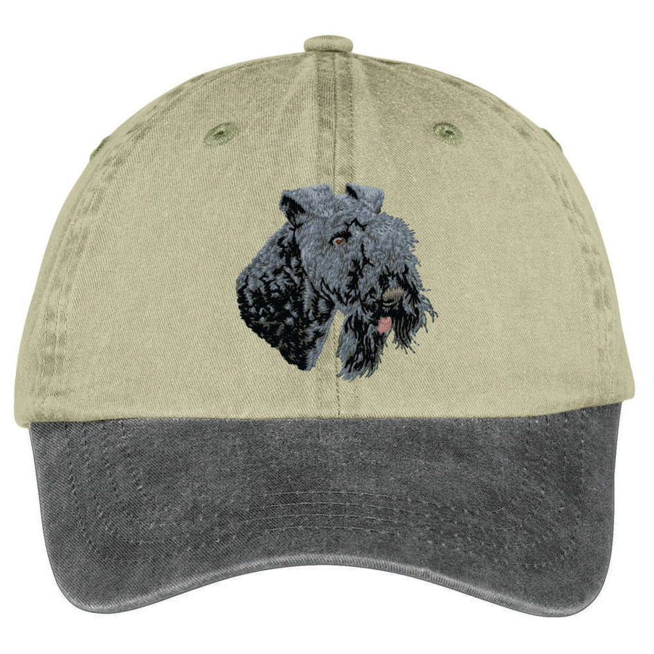 Kerry Blue Terrier  Embroidered Two Tone Baseball Cap