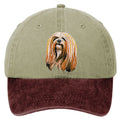 Lhasa Apso  Embroidered Two Tone Baseball Cap