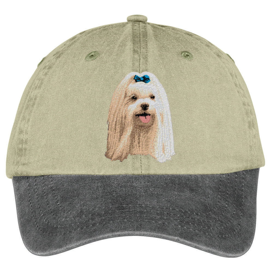 Maltese  Embroidered Two Tone Baseball Cap