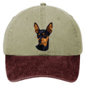 Miniature Pinscher  Embroidered Two Tone Baseball Cap