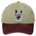 Norwegian Elkhound  Embroidered Two Tone Baseball Cap