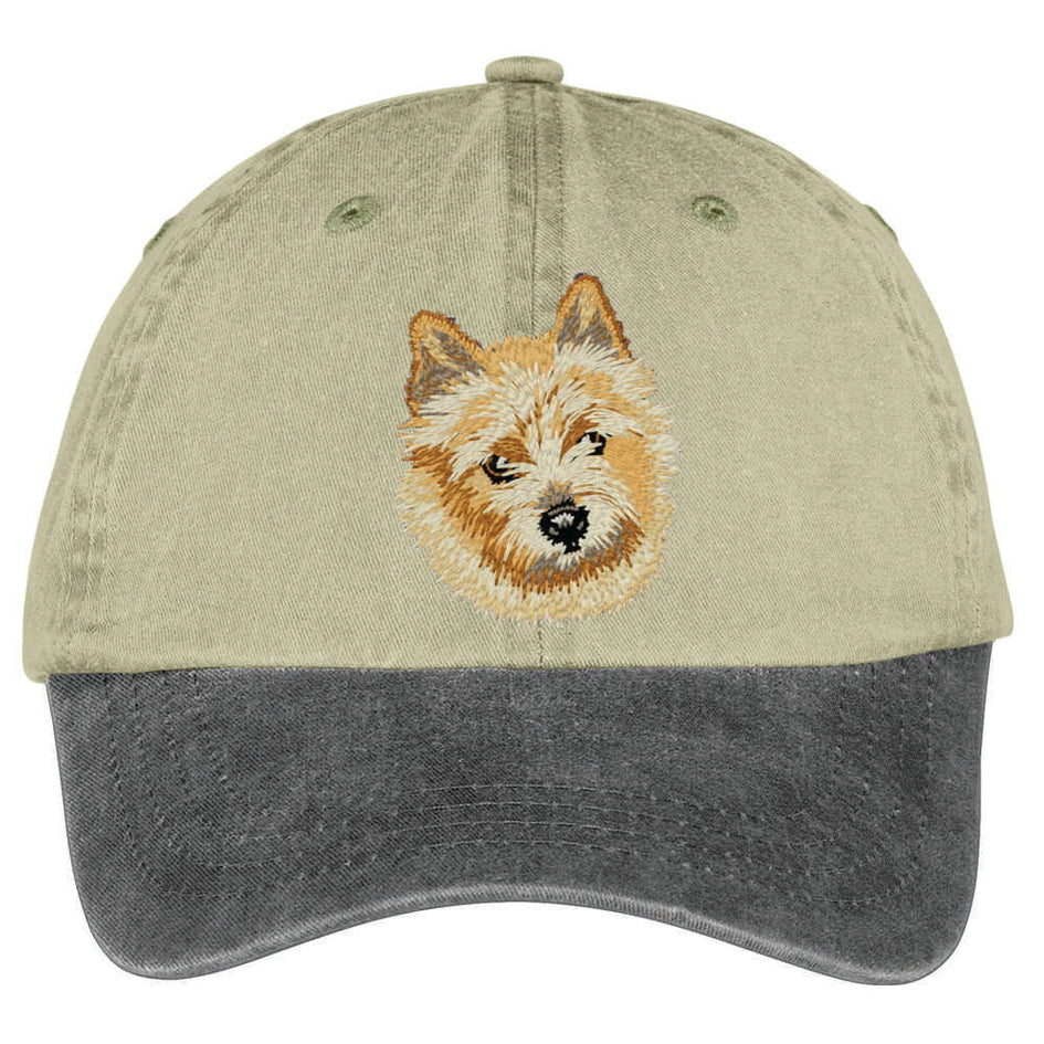 Norwich Terrier  Embroidered Two Tone Baseball Cap