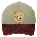Norwich Terrier  Embroidered Two Tone Baseball Cap