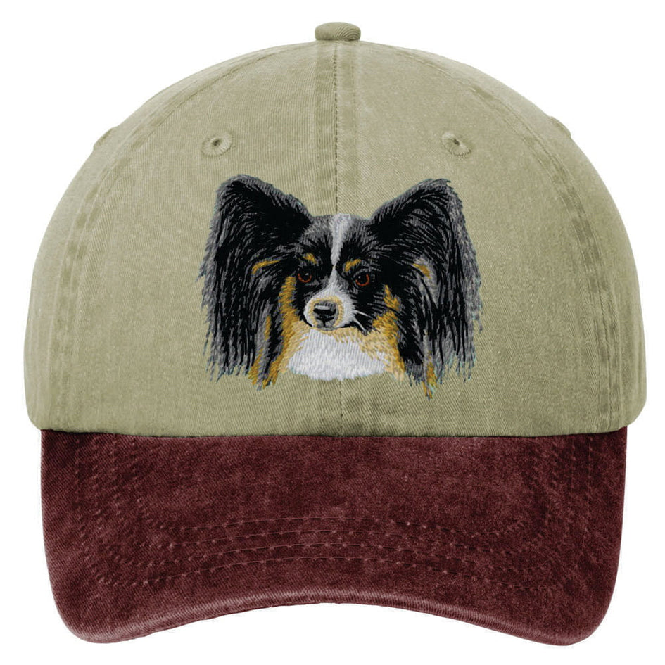 Papillon  Embroidered Two Tone Baseball Cap