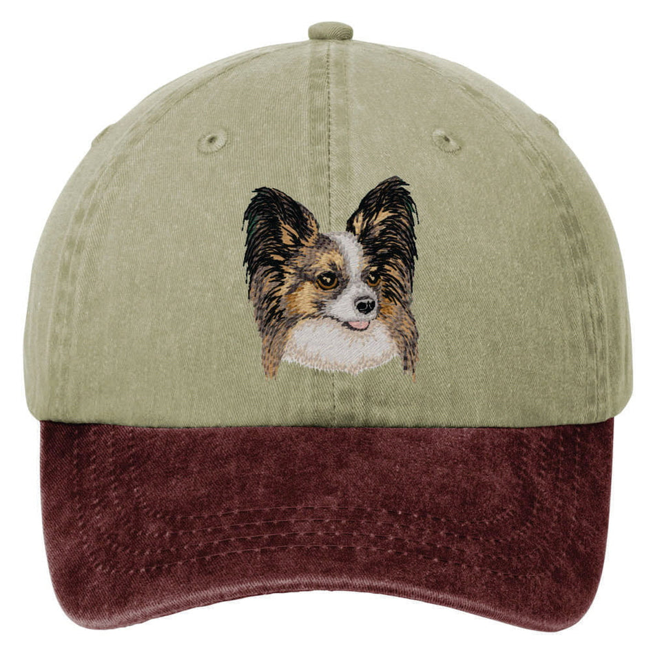 Papillon  Embroidered Two Tone Baseball Cap
