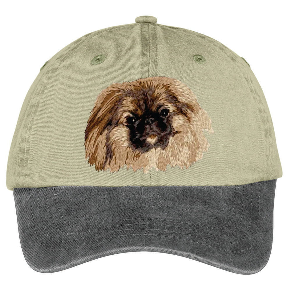Pekingese  Embroidered Two Tone Baseball Cap