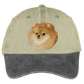 Pomeranian  Embroidered Two Tone Baseball Cap