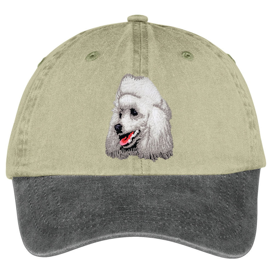 Poodle  Embroidered Two Tone Baseball Cap