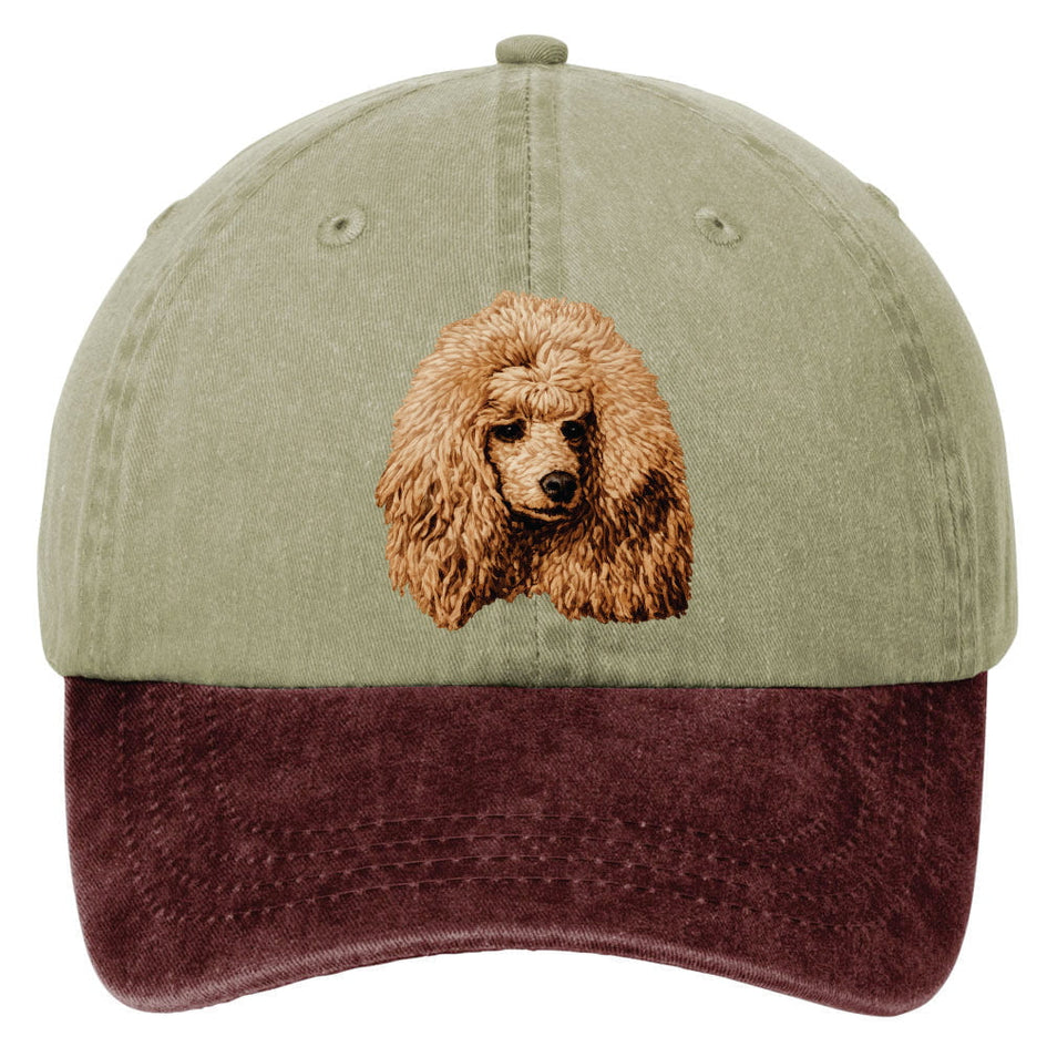 Poodle  Embroidered Two Tone Baseball Cap