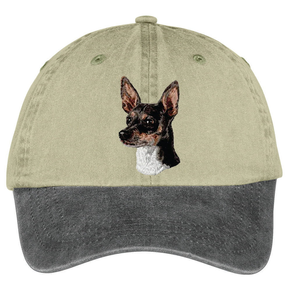 Rat Terrier Embroidered Two Tone Baseball Cap
