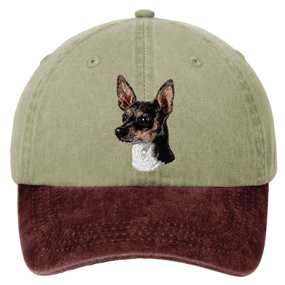 Rat Terrier Embroidered Two Tone Baseball Cap