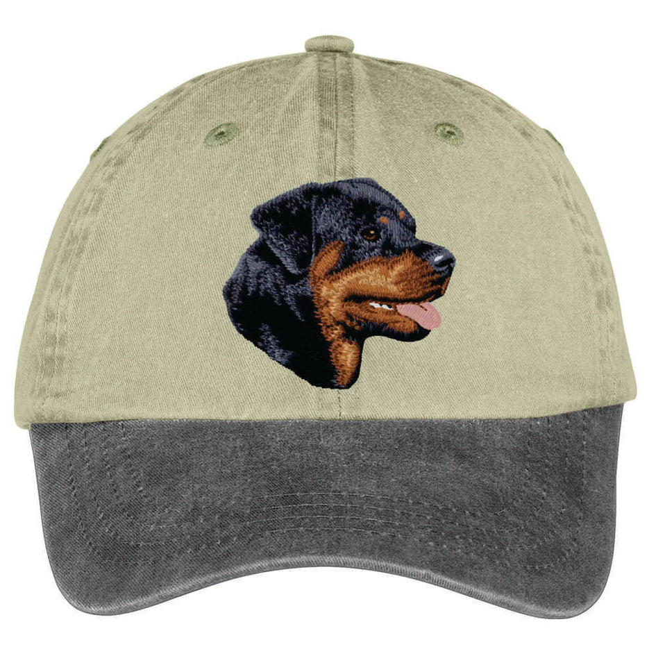 Rottweiler  Embroidered Two Tone Baseball Cap