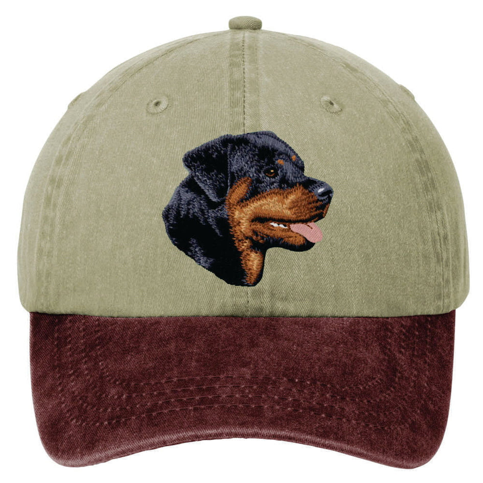 Rottweiler  Embroidered Two Tone Baseball Cap