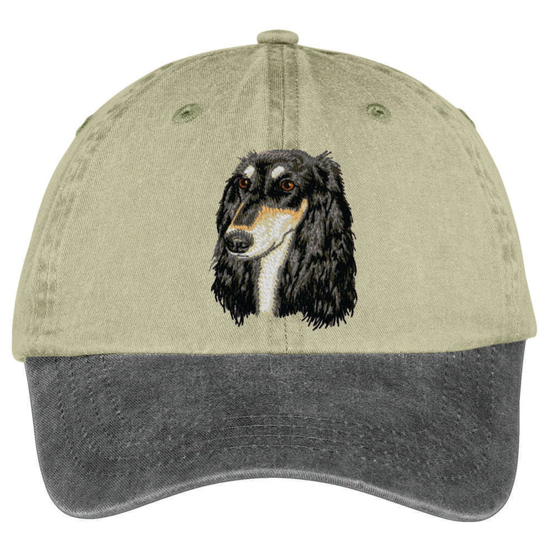 Saluki  Embroidered Two Tone Baseball Cap