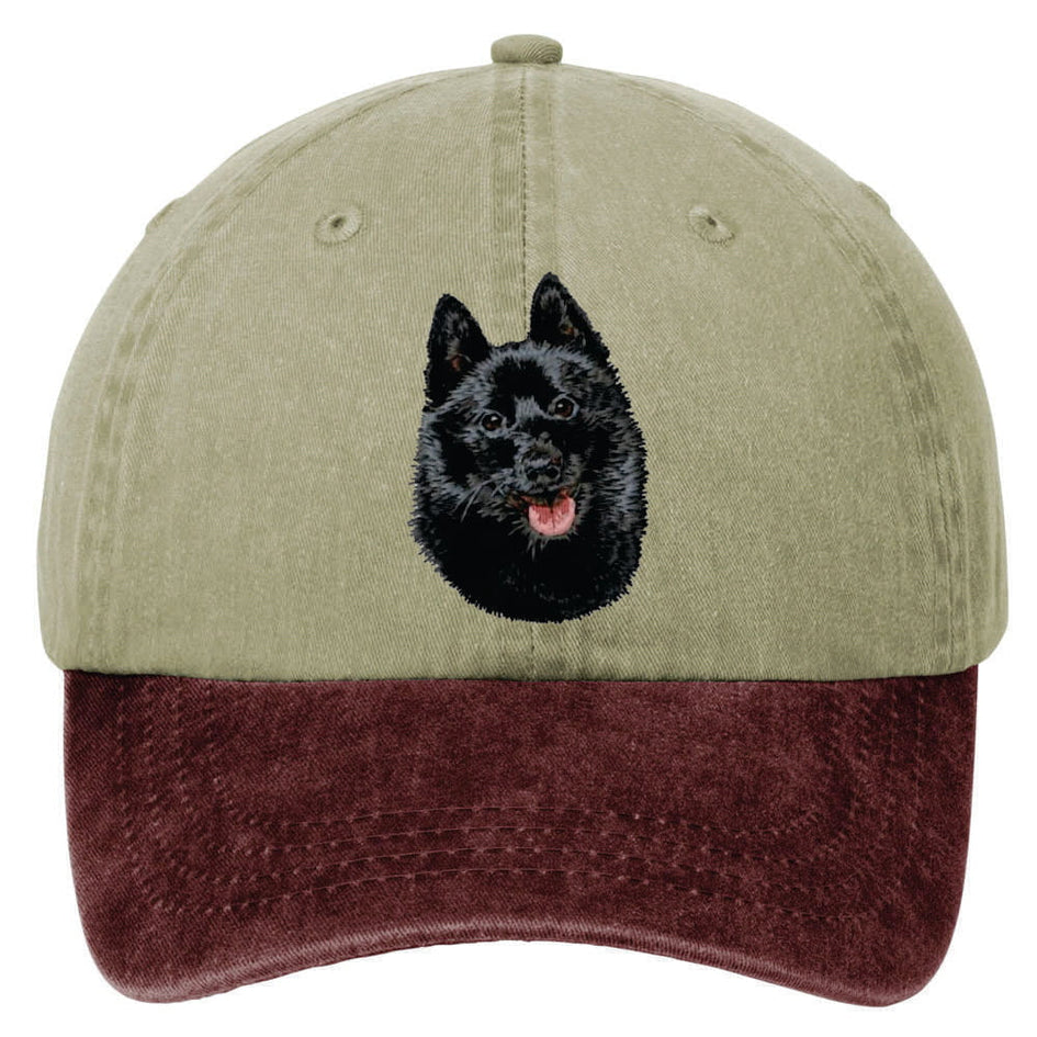 Schipperke  Embroidered Two Tone Baseball Cap