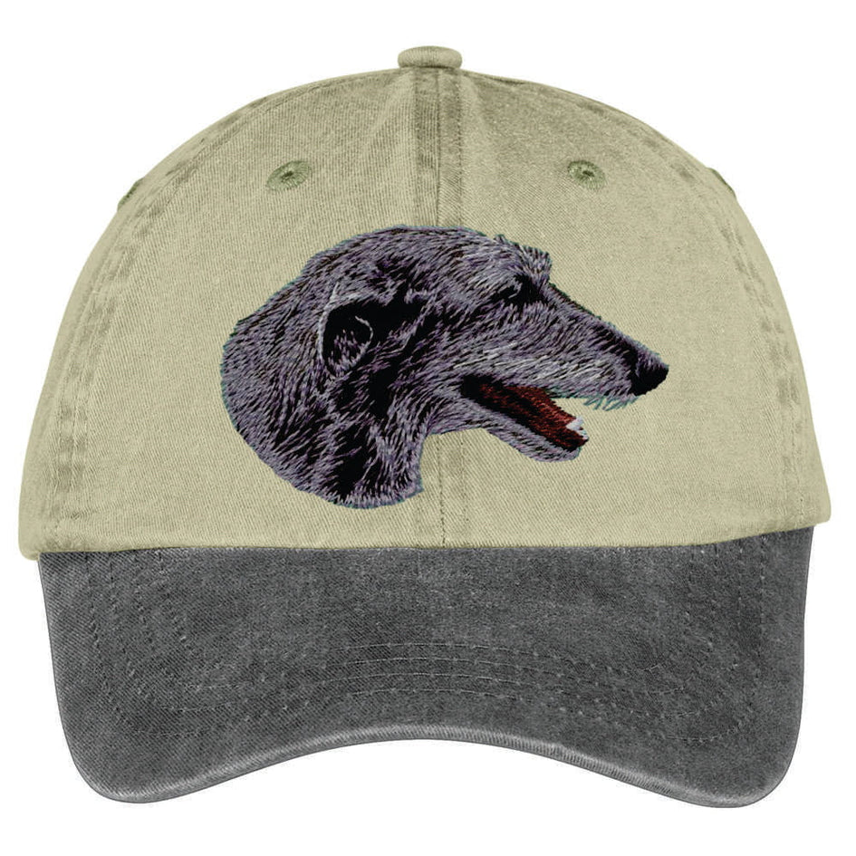 Scottish Deerhound  Embroidered Two Tone Baseball Cap