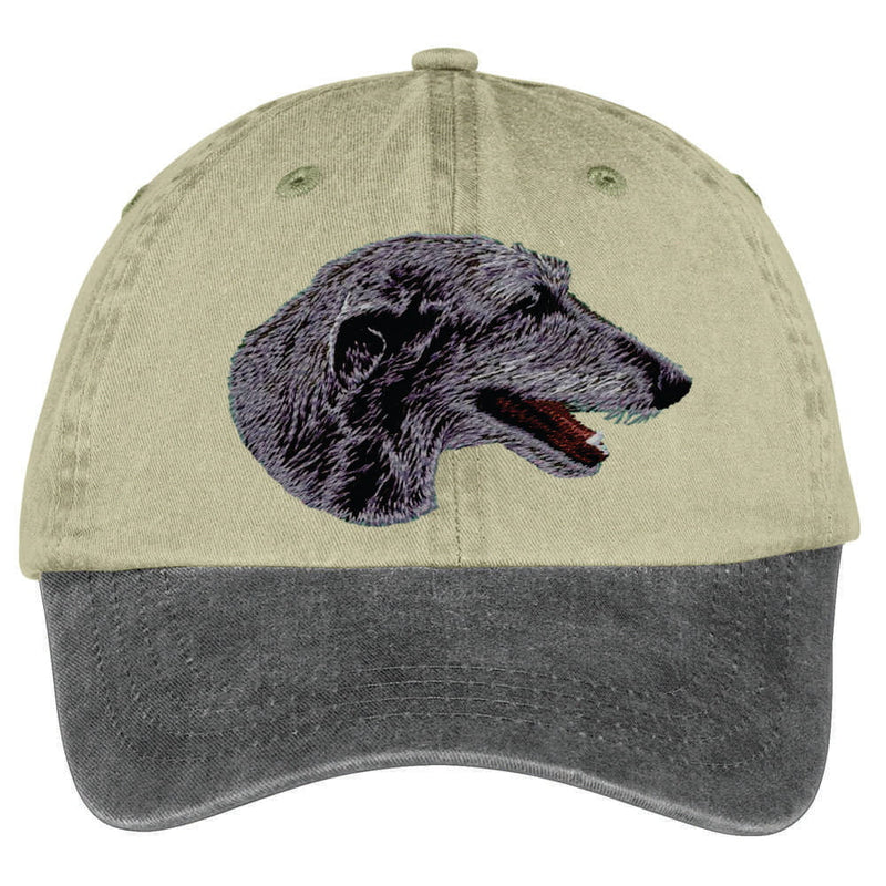 Scottish Deerhound  Embroidered Two Tone Baseball Cap
