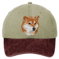 Shiba Inu  Embroidered Two Tone Baseball Cap