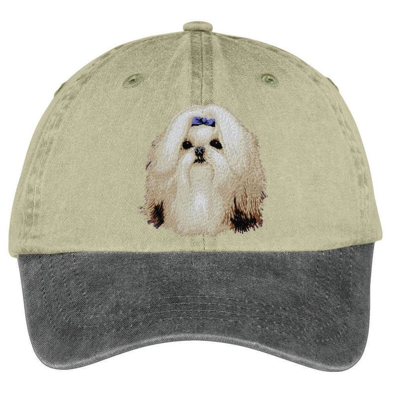 Shih Tzu  Embroidered Two Tone Baseball Cap