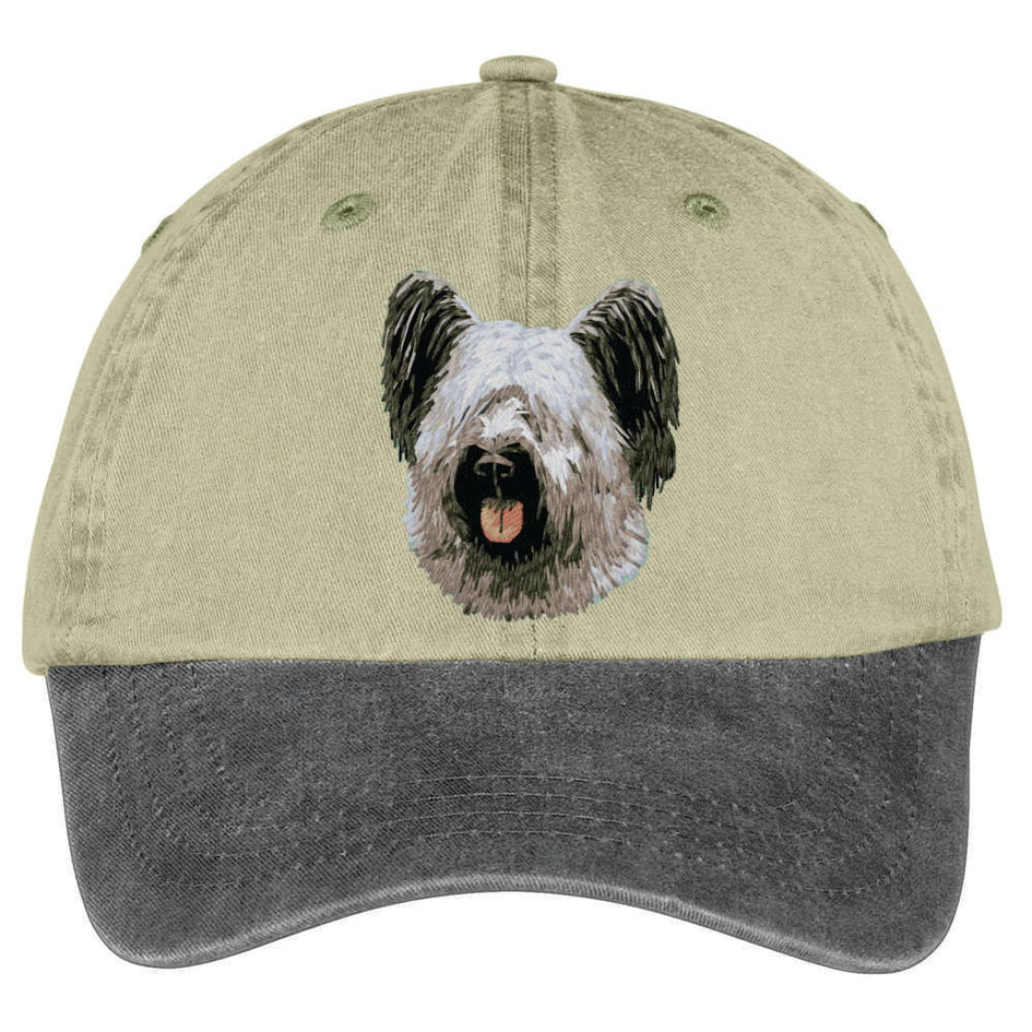 Skye Terrier  Embroidered Two Tone Baseball Cap