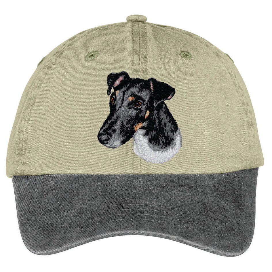 Smooth Fox Terrier  Embroidered Two Tone Baseball Cap