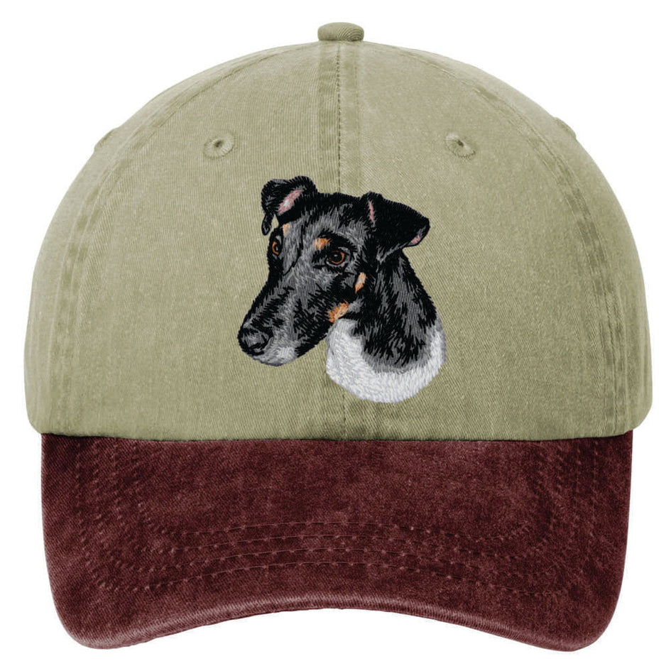 Smooth Fox Terrier  Embroidered Two Tone Baseball Cap