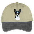 Toy Fox Terrier  Embroidered Two Tone Baseball Cap