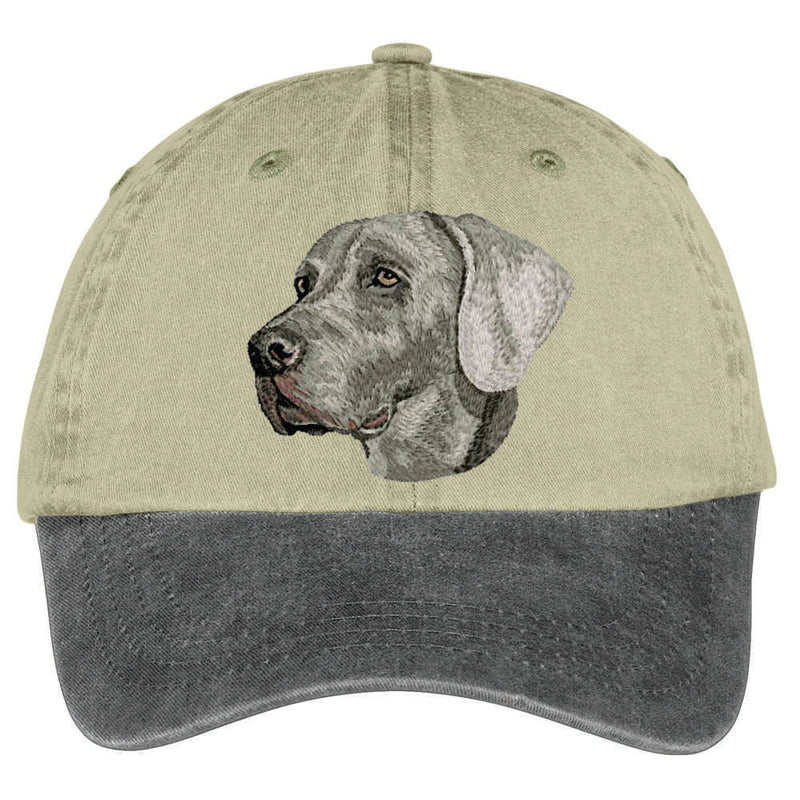 Weimaraner  Embroidered Two Tone Baseball Cap