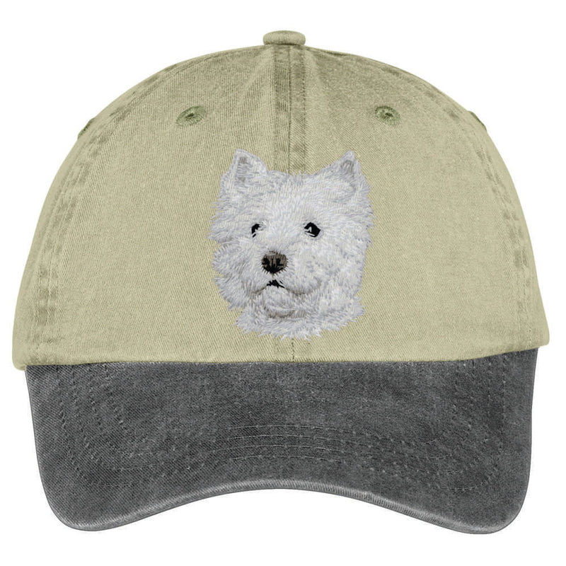 West Highland White Terrier  Embroidered Two Tone Baseball Cap