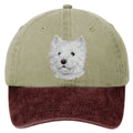 West Highland White Terrier  Embroidered Two Tone Baseball Cap