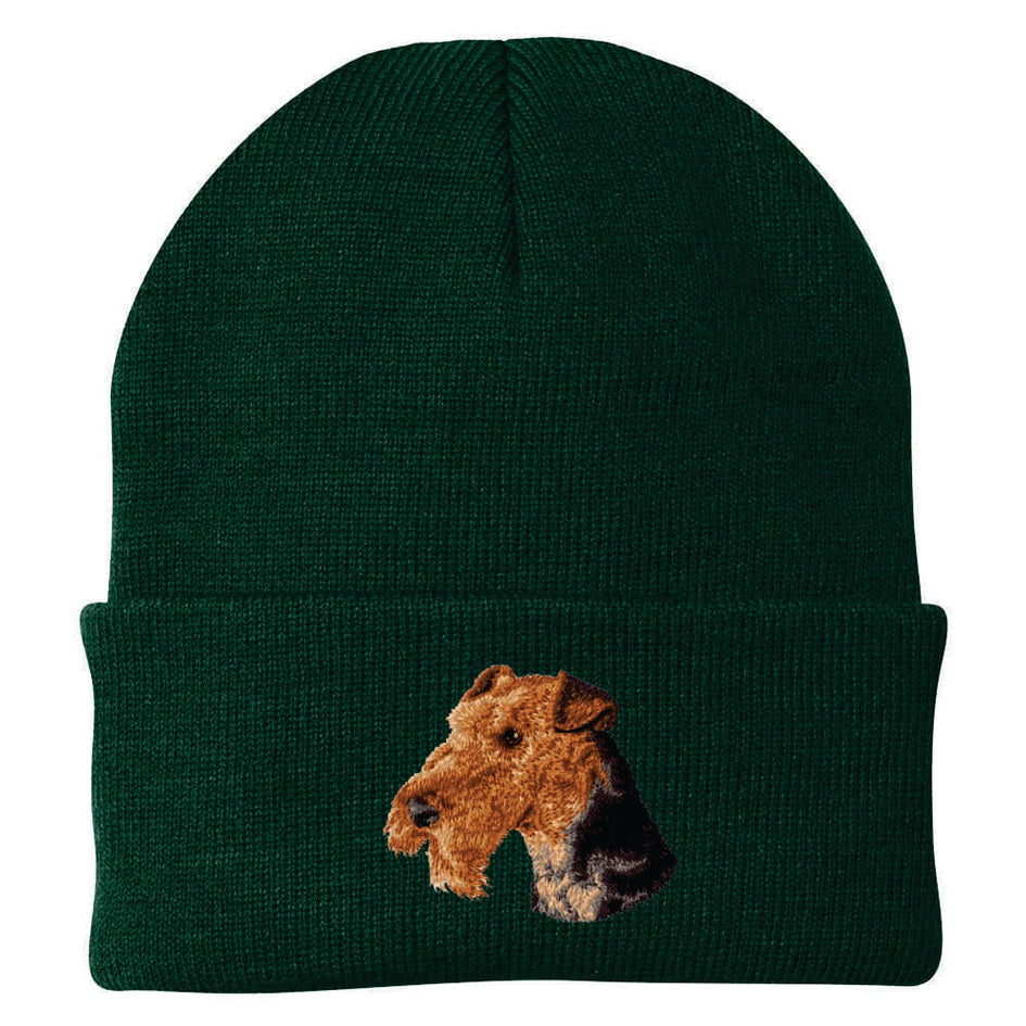 Airedale Terrier Embroidered Beanie