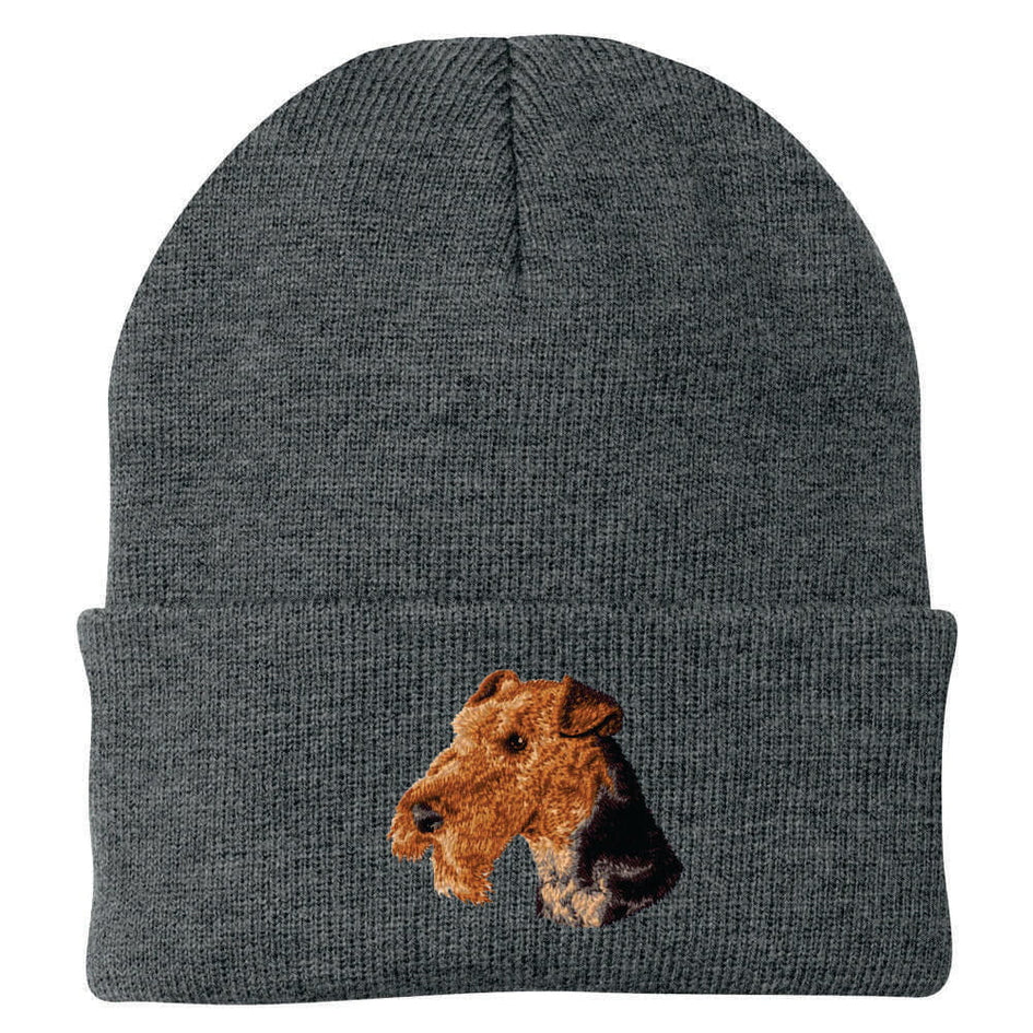Airedale Terrier Embroidered Beanie
