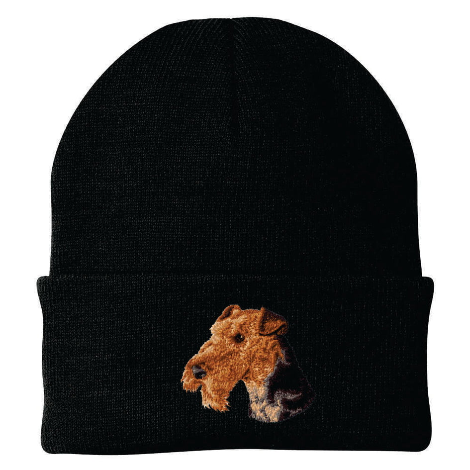 Airedale Terrier Embroidered Beanie