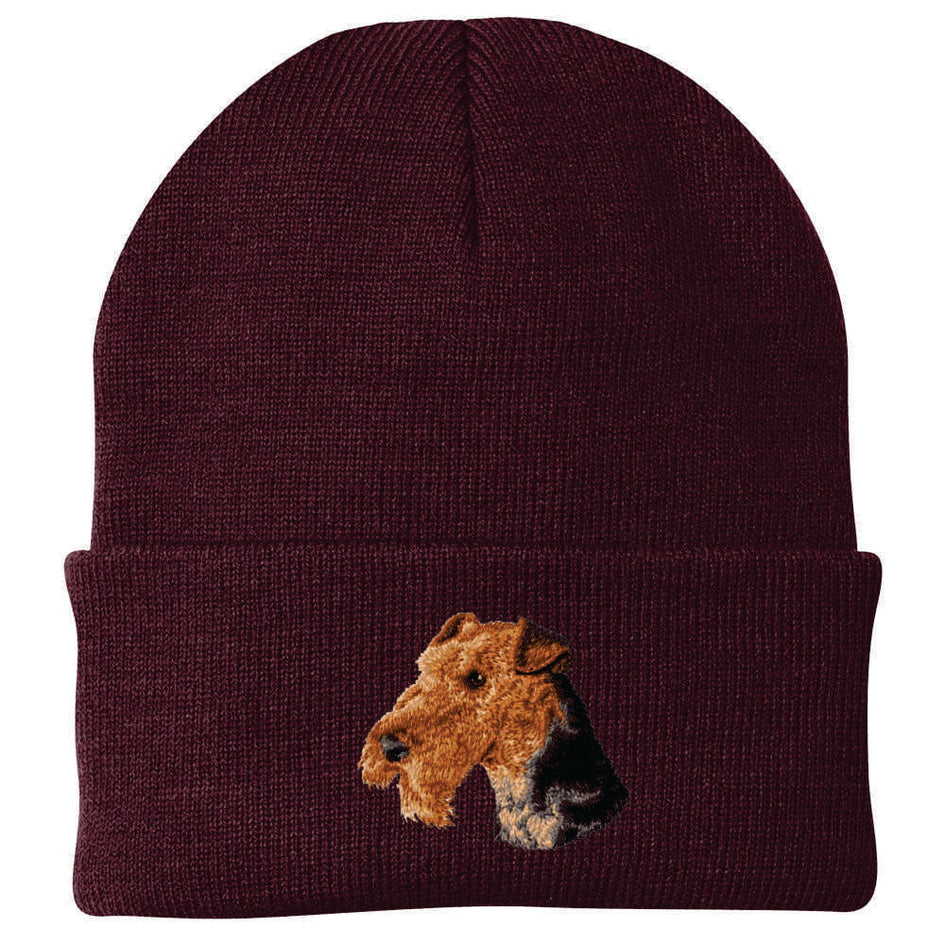Airedale Terrier Embroidered Beanie