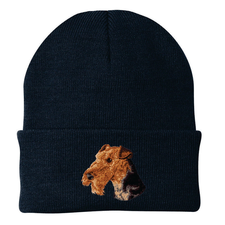 Airedale Terrier Embroidered Beanie