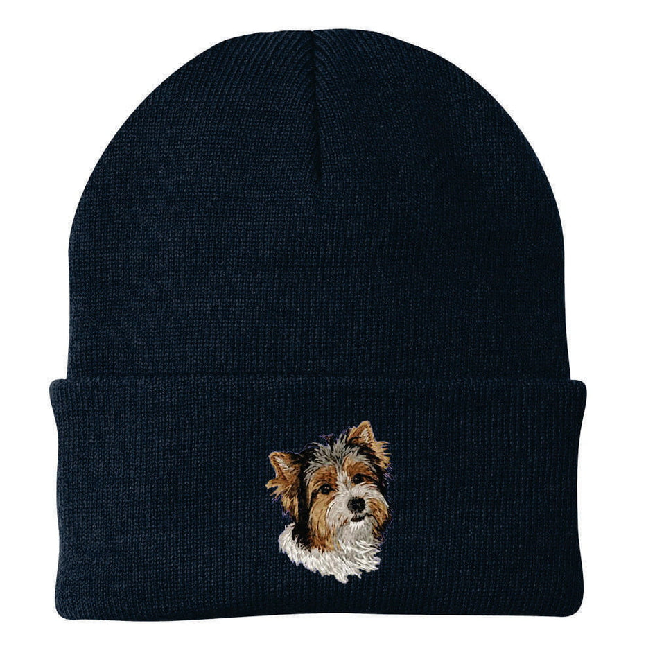 Biewer Terrier Embroidered Beanie