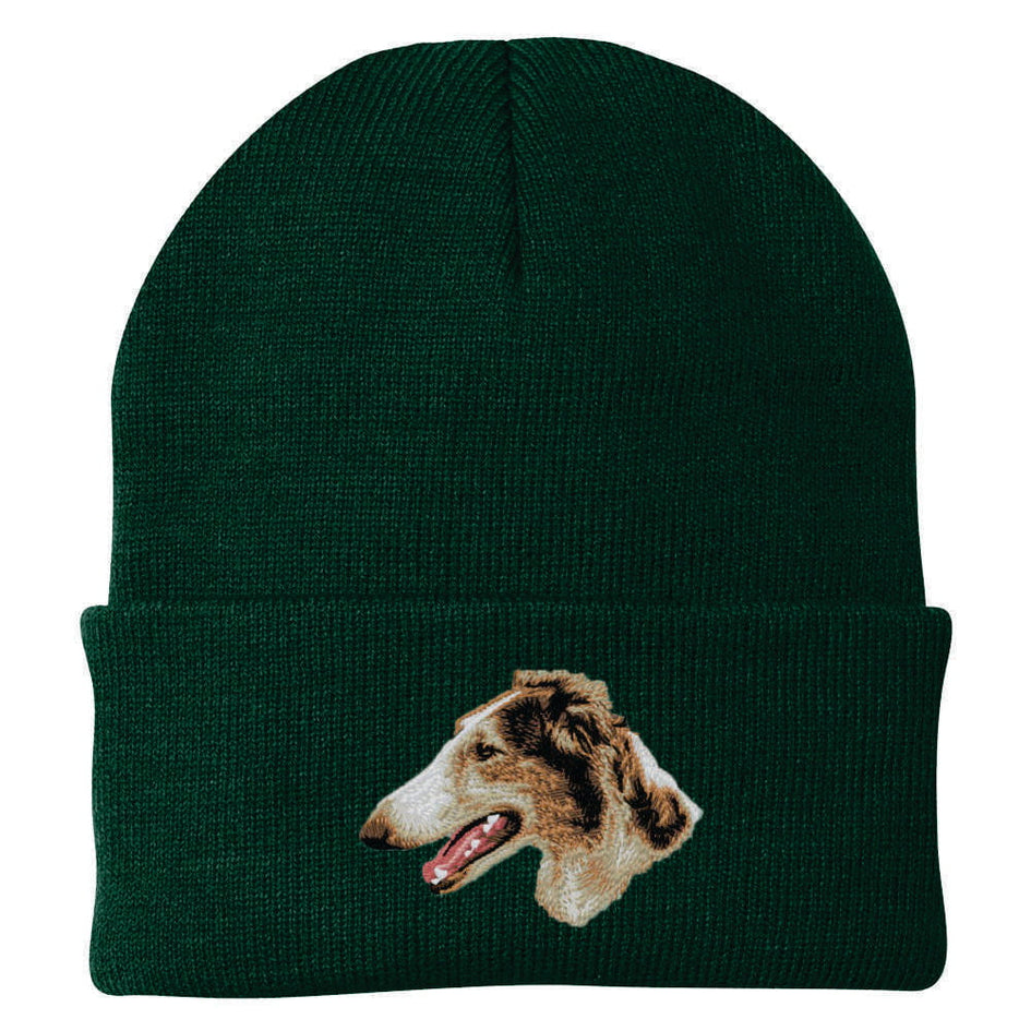 Borzoi Embroidered Beanie