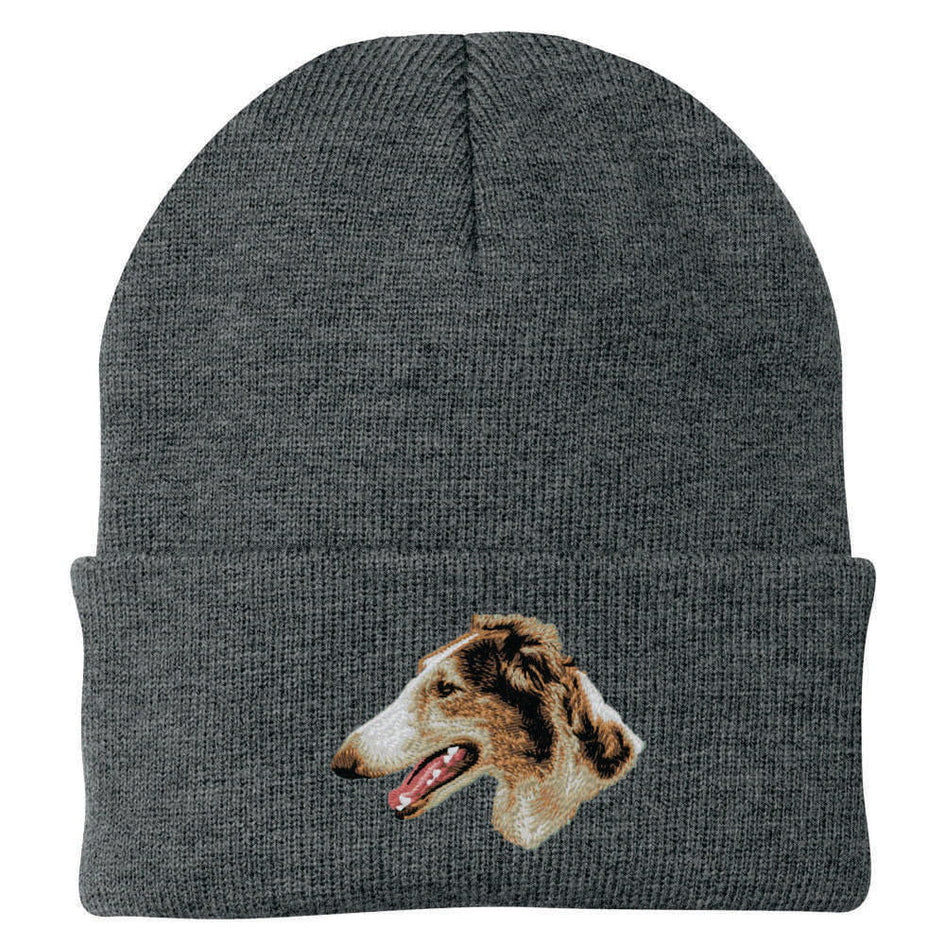 Borzoi Embroidered Beanie